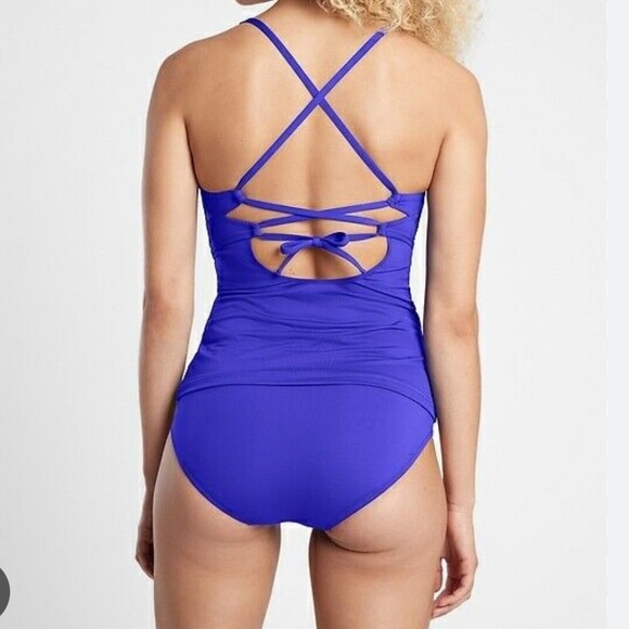 ATHLETA Triangle Tankini Top Sz Small in Yacht Blue NWOT - Picture 3 of 4